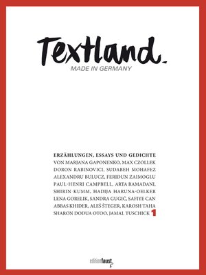 cover image of Textland--Made in Germany. Erzählungen, Essays und Gedichte